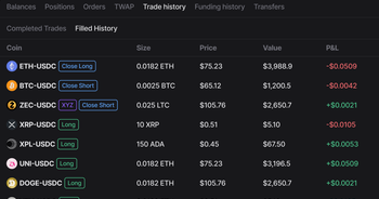 Full trading history and portfolio view